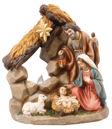 Nativity Set Resin Holy Family 5 inch with Light – 89677