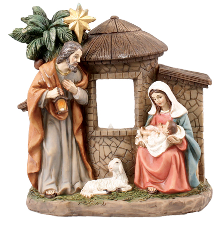 Nativity Set Resin Holy Family 5 inch with Light – 89678