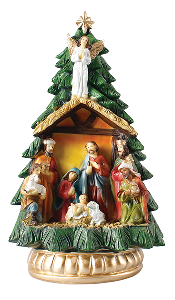 Resin Nativity Holy Family Coloured – 10 inch 89555